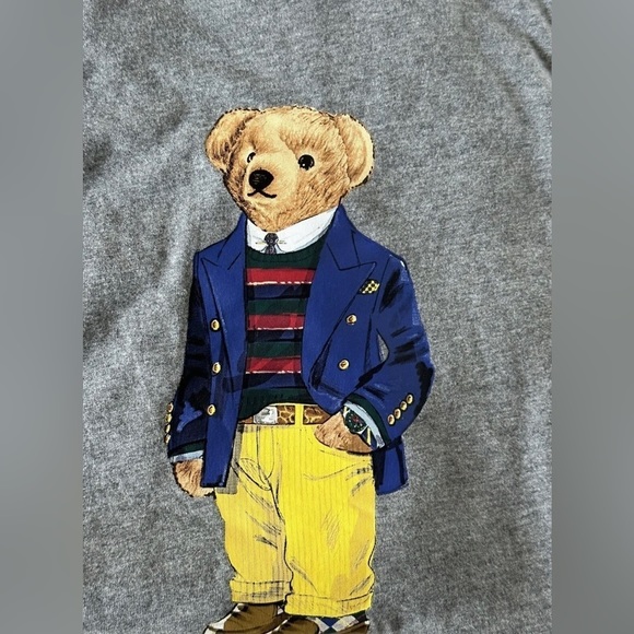 NWT Polo Ralph Lauren Bear Cotton T-Shirt Gray 2XL/2TG - Picture 3 of 4